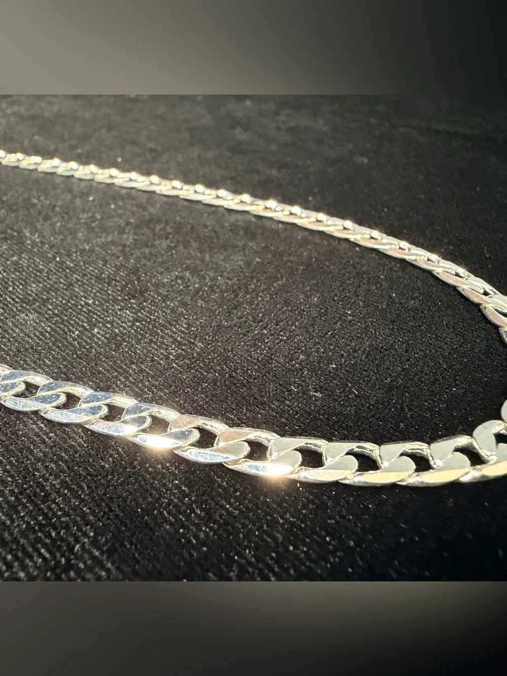 925 Stamped 24in 6.2MM Cuban Necklace WG Finish 29.7g Lobster Clasp BRAND NEW